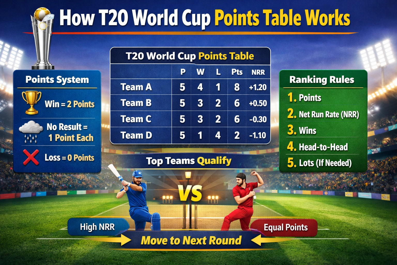 T20 World Cup points table rules